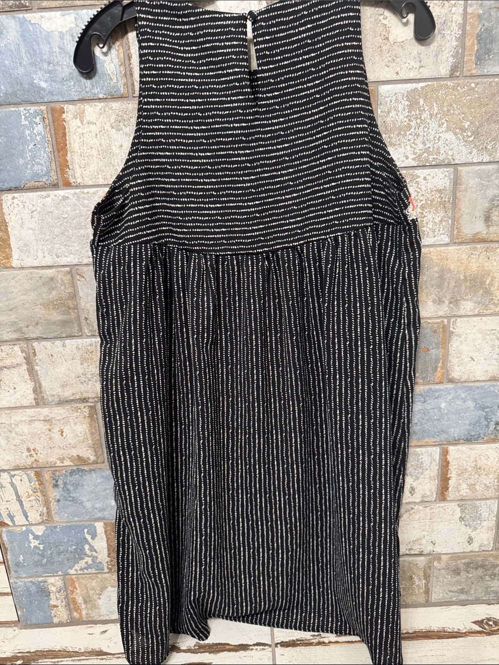 THML Black Pinafore Mini Dress with Multicolor Floral Embroidery - Picture 4 of 4